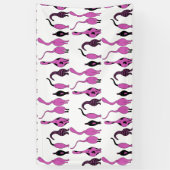 紫色の猫のお尻パターン 横断幕 (縦)