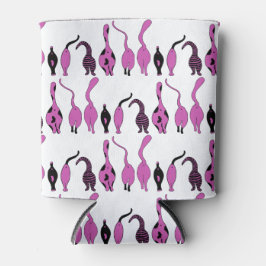 紫色の猫のお尻パターン 缶クーラー