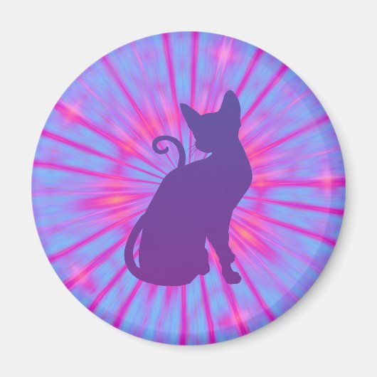 紫色の猫のマグネット マグネット (正面)