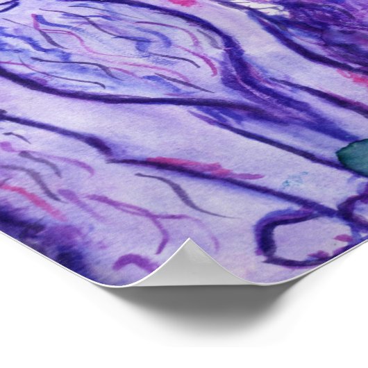 紫色の猫 ポスター (角)