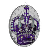 紫色の王室のな王冠 ダーツボード (正面左)