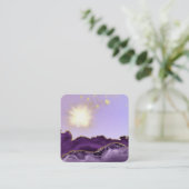 *~*紫色の瑪瑙のエネルギーボール・オブ・ライト スクエア名刺 (スタンド正面)