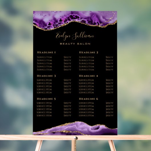 紫色の瑪瑙の価格表 アクリルサイン (ニュートラル)