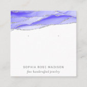 紫色の瑪瑙の水カラージュエリー表示 スクエア名刺 (正面)