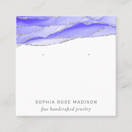 紫色の瑪瑙の水カラージュエリー表示 スクエア名刺 (正面)