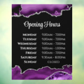 紫色の瑪瑙の開館時間ウィンドウにしがみつく ウィンドウサイン (シート3)