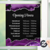 紫色の瑪瑙の開館時間ウィンドウにしがみつく ウィンドウサイン (ホーム)