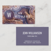 紫色の瑪瑙のgeodeのモダンなすみれ色の名刺 名刺 (正面/裏面)