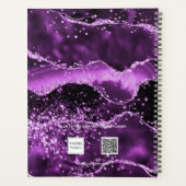 紫色の瑪瑙グリッターピンクの大理石名金ゴールド2025 プランナー手帳 (裏面)