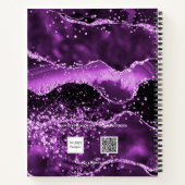 紫色の瑪瑙グリッターピンクの大理石名金ゴールド ノートブック (裏面)