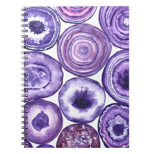 紫色の瑪瑙パターン ノートブック (正面)