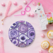 紫色の瑪瑙パターン ペーパープレート (パーティー)