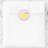 紫色の甘いベビーのアヒルのステッカー ラウンドシール (バッグ)