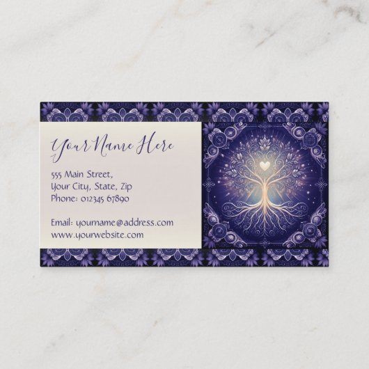 紫色の生命の木 名刺 (裏面)