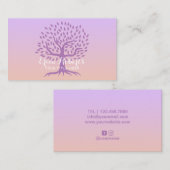 紫色の生命木のマッサージのセラピーのサロン及びスパ 名刺 (正面/裏面)