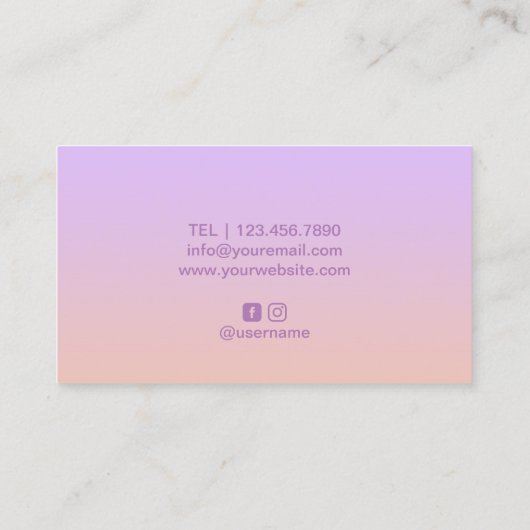 紫色の生命木のマッサージのセラピーのサロン及びスパ 名刺 (裏面)