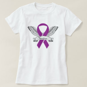 紫色の生存者のリボン Tシャツ