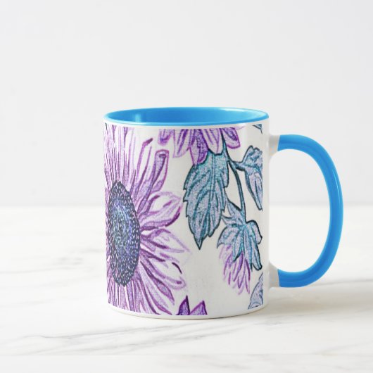 紫色の生花 マグカップ (右)