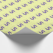 紫色の番号年齢5 5黄色のラッピング紙 ラッピングペーパー (角)