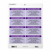 紫色の発送ラベルにハイライトされたビジネス名 ラベル (フルシート)