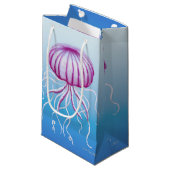 紫色の白いクラゲのタイプくらげのギフトバッグ スモールペーパーバッグ (正面アングル)