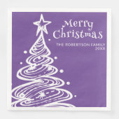 紫色の白いクリスマスツリークリスマスパーティー (正面)