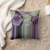 紫色の白いグラフィックのばら色の装飾用クッション クッション (ブランケット)