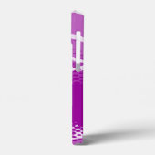 紫色の白いグラフィック動物のパターン Case-Mate iPhoneケース (裏面 / 左)