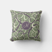 紫色の白いセージのループ幾何学的パターン クッション (正面)