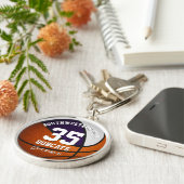 紫色の白いチームカラーズガールズバスバスケットボール キーホルダー (側面)