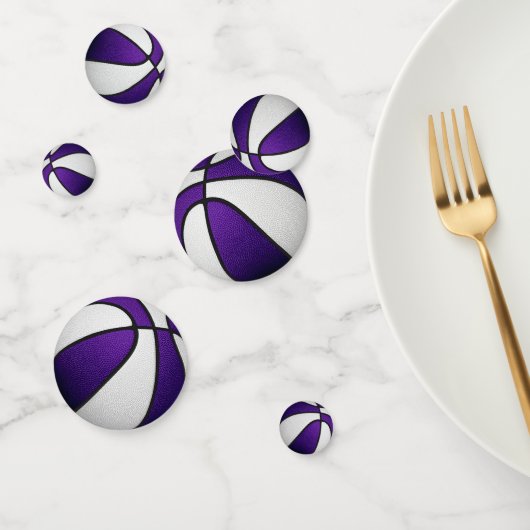 紫色の白いチームカラーバスケットボールパーティー コンフェッティ (グループ)