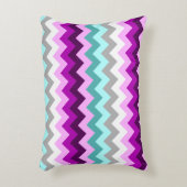 紫色の白いティール（緑がかった色）シボロンアクセント枕 アクセントクッション (正面(垂直))