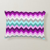 紫色の白いティール（緑がかった色）シボロンアクセント枕 アクセントクッション (裏面)