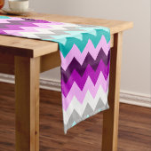 紫色の白いティール（緑がかった色）シボロンスモールテーブルランナー ショートテーブルランナー (インサイチュ)