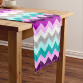 紫色の白いティール(緑がかった色)シボロンラージテーブルランナー ロングテーブルランナー (インサイチュ)