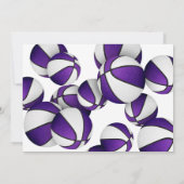 紫色の白いバスケット女の子の男の子の誕生日パーティー 招待状 (裏面)