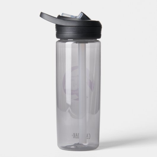 紫色の白いバレーボールのチームカラーの男の子 ウォーターボトル (右面)