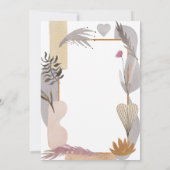 紫色の白いフローラ美学の日付を保存 セーブザデート (裏面)