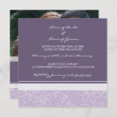 紫色の白い写真の婚約パーティの招待状 招待状 (正面/裏面)