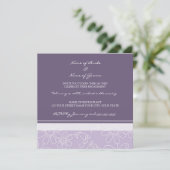 紫色の白い写真の婚約パーティの招待状 招待状 (スタンド正面)