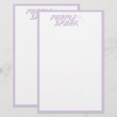 紫色の白い小規模企業の文房具 便箋 (正面/裏面)
