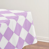 紫色の白い市松模様にダイヤモンド テーブルクロス (インサイチュ)