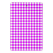 紫色の白い市松模様にダイヤモンド ミニクリップボード (裏面)