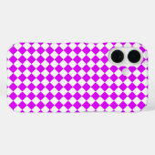紫色の白い市松模様にダイヤモンド Case-Mate iPhoneケース (裏面 (横))