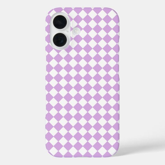 紫色の白い市松模様にダイヤモンド Case-Mate iPhoneケース (裏面)