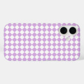紫色の白い市松模様にダイヤモンド Case-Mate iPhoneケース (裏面 (横))