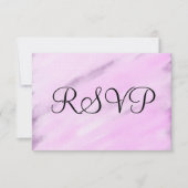 紫色の白い水彩結婚式RSVPカード 出欠カード (正面)