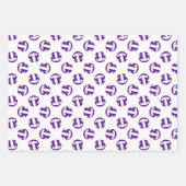 紫色の白い色のテーマキッズ10バレーボール ラッピングペーパーシート (正面3)