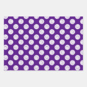 紫色の白い色のテーマキッズ10バレーボール ラッピングペーパーシート (正面2)