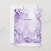 紫色の白い花のサンキューカード サンキューカード (裏面)